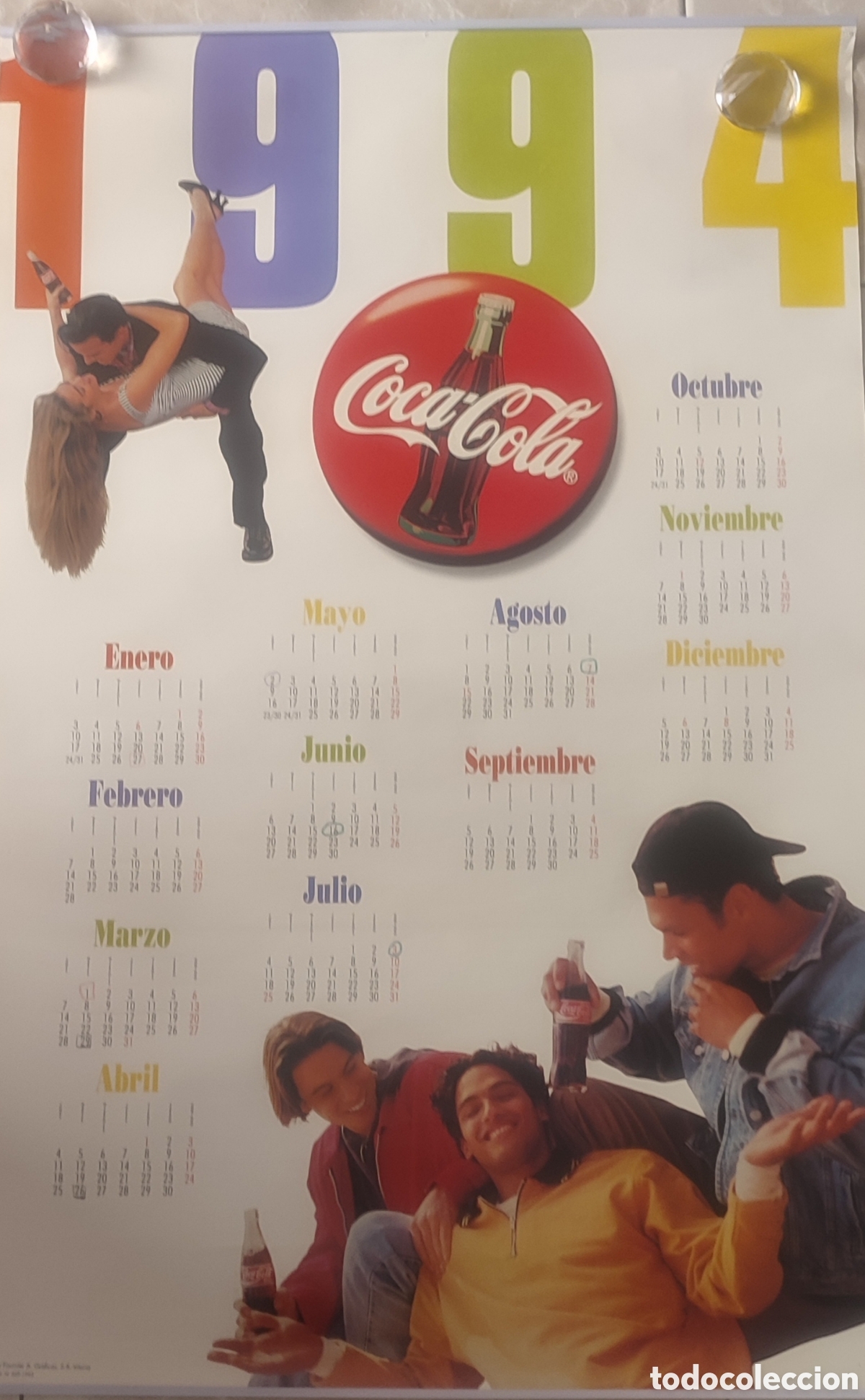 Coleccionismo calendarios: Calendario de Cocacola de 1994 - Foto 3