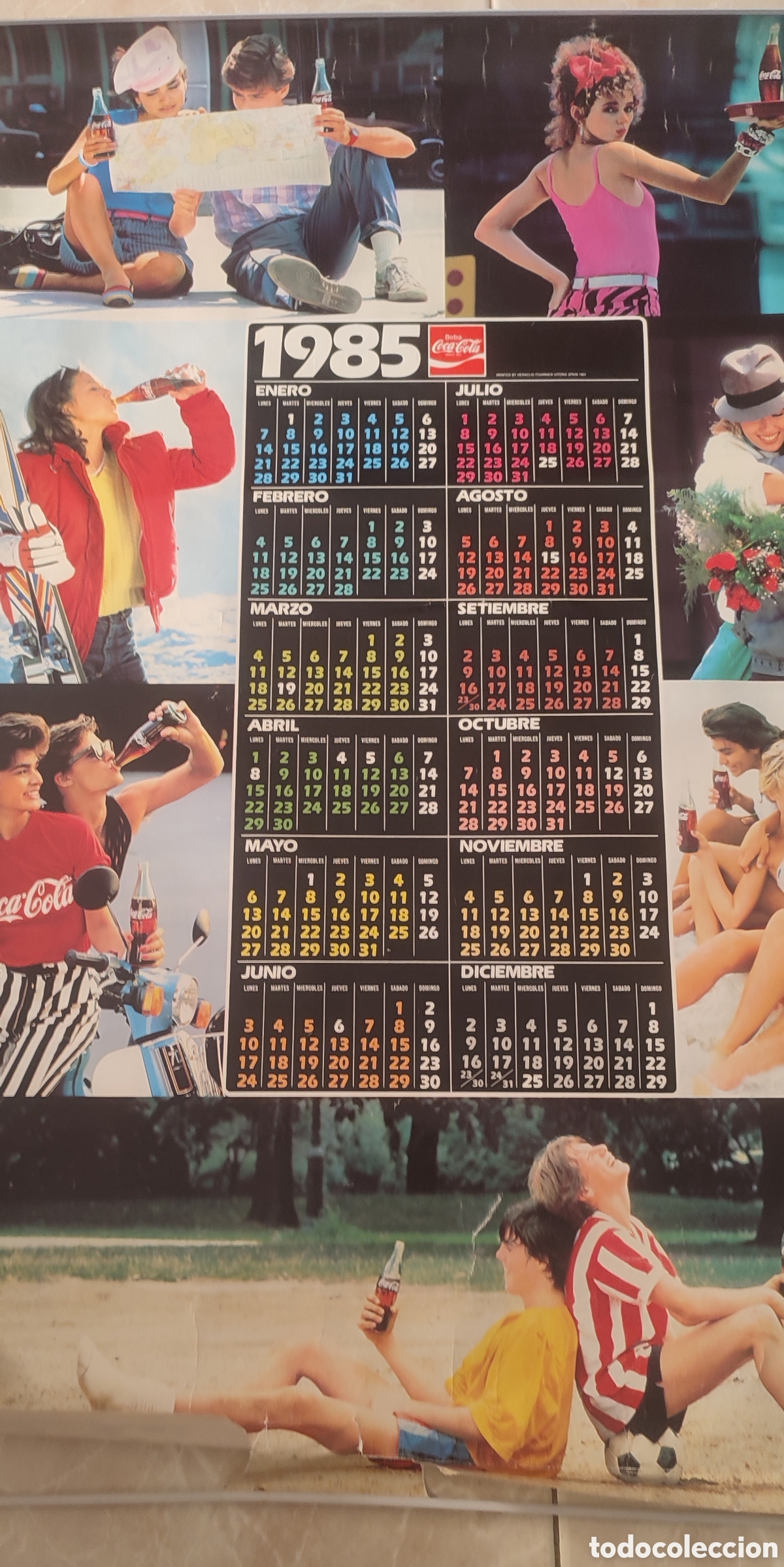 Coleccionismo calendarios: Calendario de Cocacola de 1985