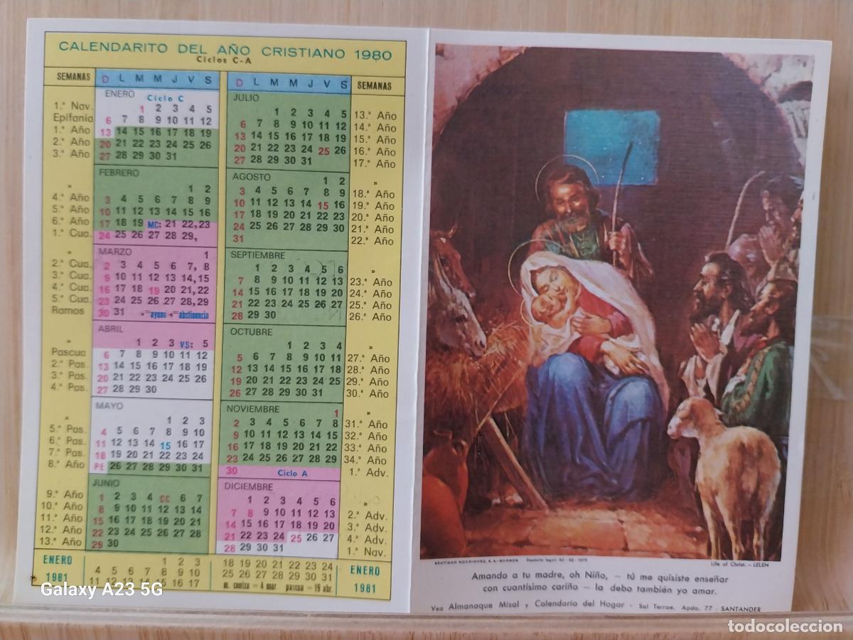 Coleccionismo calendarios: ALCOY ADORACION NOCTURNA DIPTICO CALENDARIO 1980 CONSEJOS ADORADOR 12X8CMS
