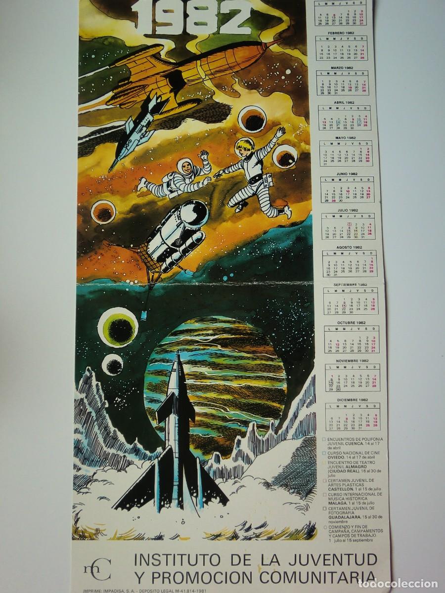 Coleccionismo calendarios: Calendario del INSTITUTO DE LA JUVENTUD Y ROMOCI&Oacute;N COMUNITARIA de 1982. Medidas: 45 x 23 cent&iacute;metros