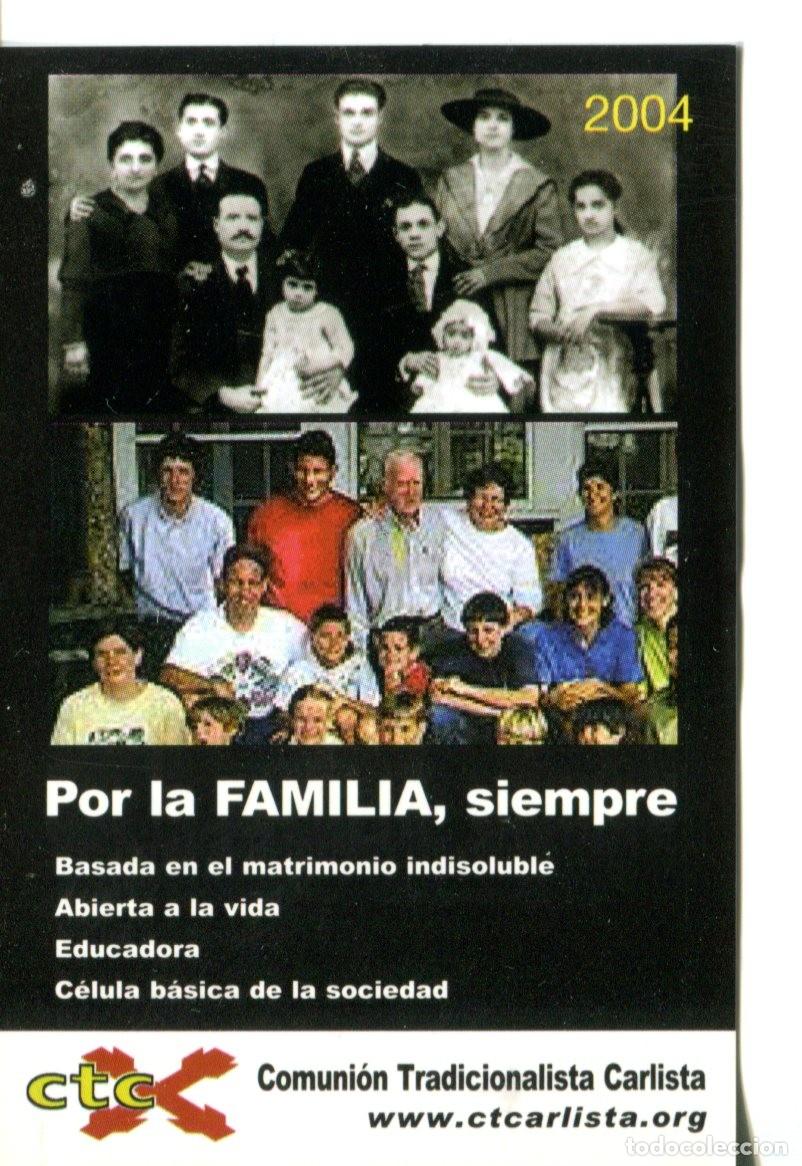 Coleccionismo calendarios: Calendario bolsillo - A&Ntilde;O 2004 - COMUNI&Oacute;N TRADICIONALISTA CARLISTA Dios Patria Fueros Rey