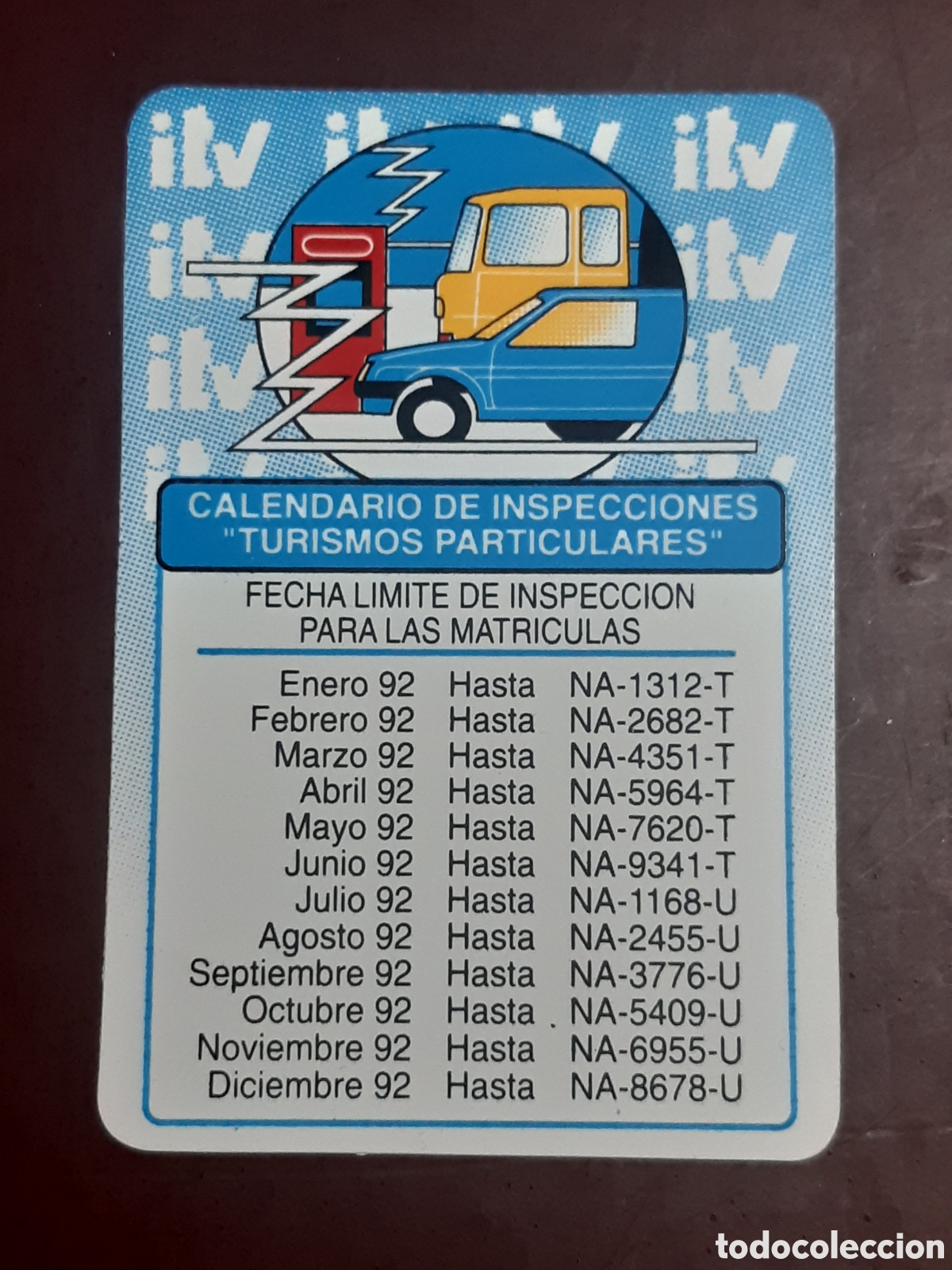 Coleccionismo calendarios: Calendario ITV Navarra 1992