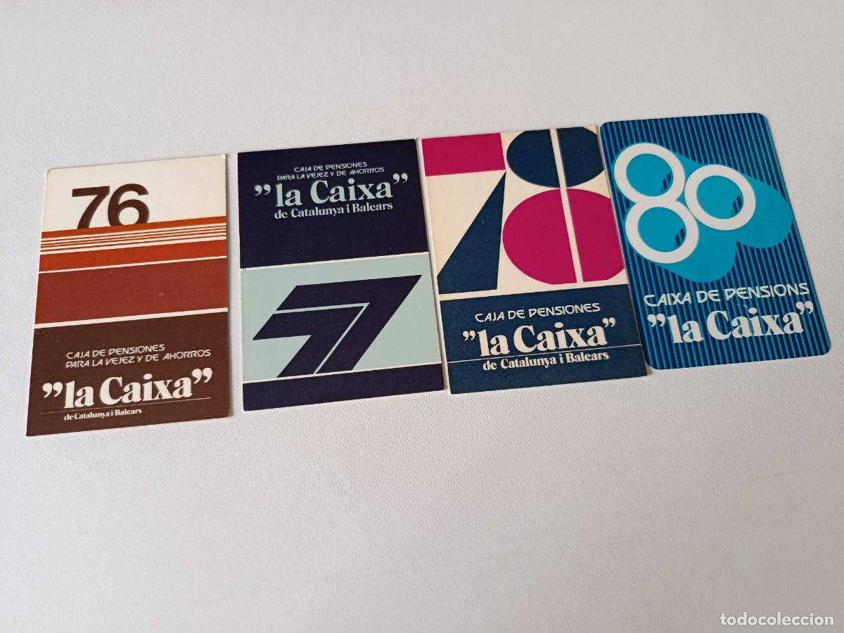 Colecionismo Calend&aacute;rios: 4 CALENDARIOS BOLSILLO O ALMANAQUE CAJA DE PENSIONES LA CAIXA