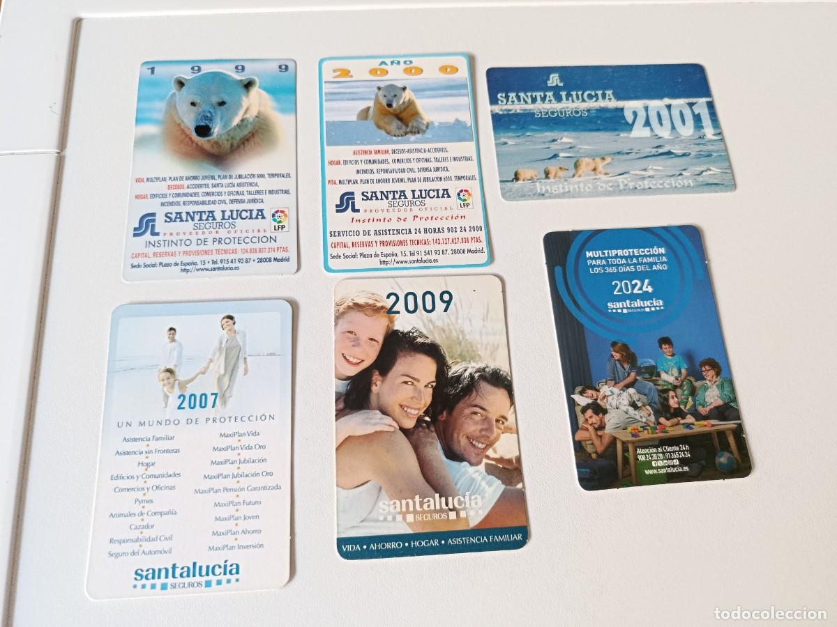 Colecionismo Calend&aacute;rios: 6 CALENDARIOS BOLSILLO O ALMANAQUE SEGUROS SANTA LUCIA