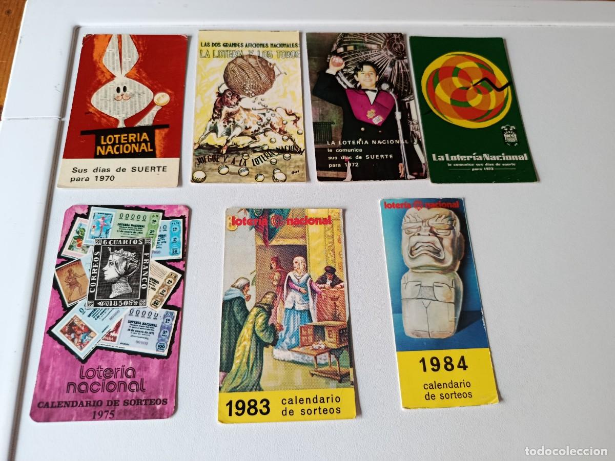 Collezionismo Calendari: 7 CALENDARIOS BOLSILLO O ALMANAQUE APUESTAS DEL ESTADO LOTERIAS A&Ntilde;OR 70 Y 80