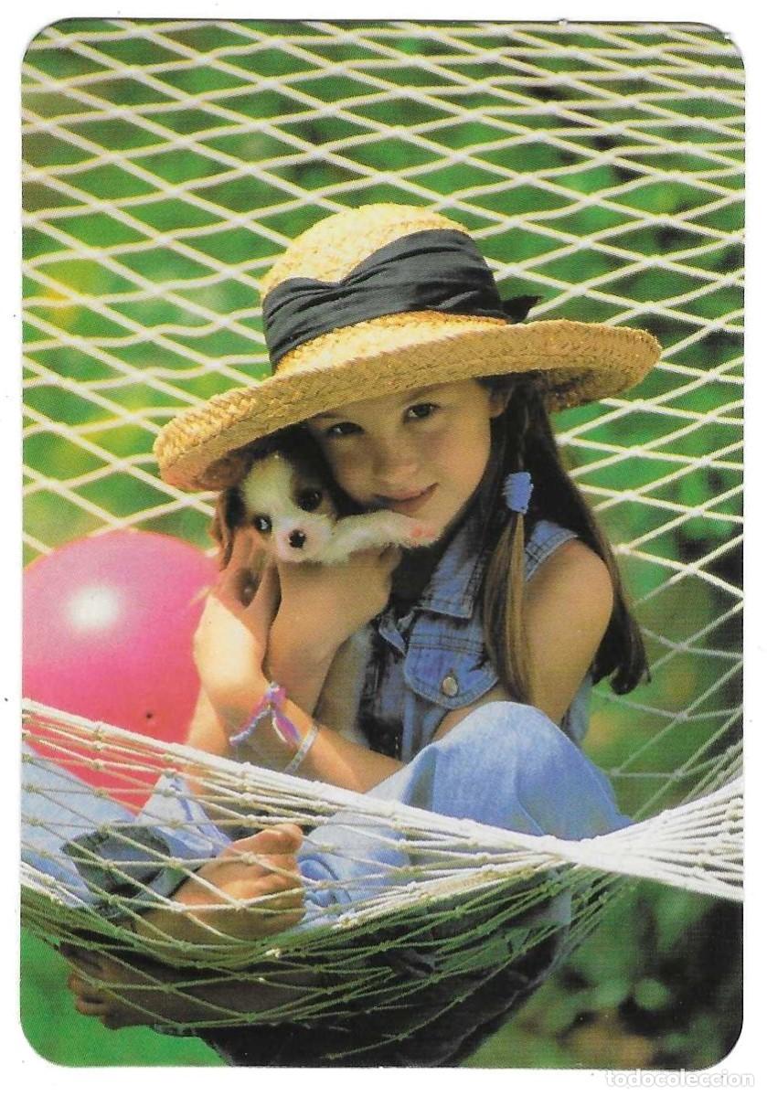 Coleccionismo calendarios: Calendario a&ntilde;o 2004. Ni&ntilde;a con cachorro de perro. ref. 11-04egc75