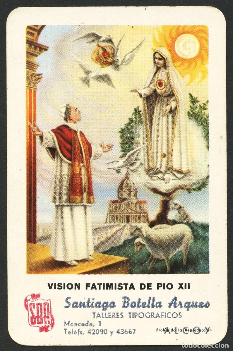 Coleccionismo calendarios: CALENDARIO DE BOLSILLO, VISI&Oacute;N FATIMISTA DE P&Iacute;O XII, 1960, H. FOURNIER