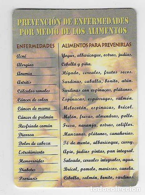 Collezionismo Calendari: CALENDARIO DE BOLSILLO A&Ntilde;O 1999 PREVENCI&Oacute;N DE EMFERMEDADES POR MEDIO DE ALIMENTOS - VER FOTO REVERSO