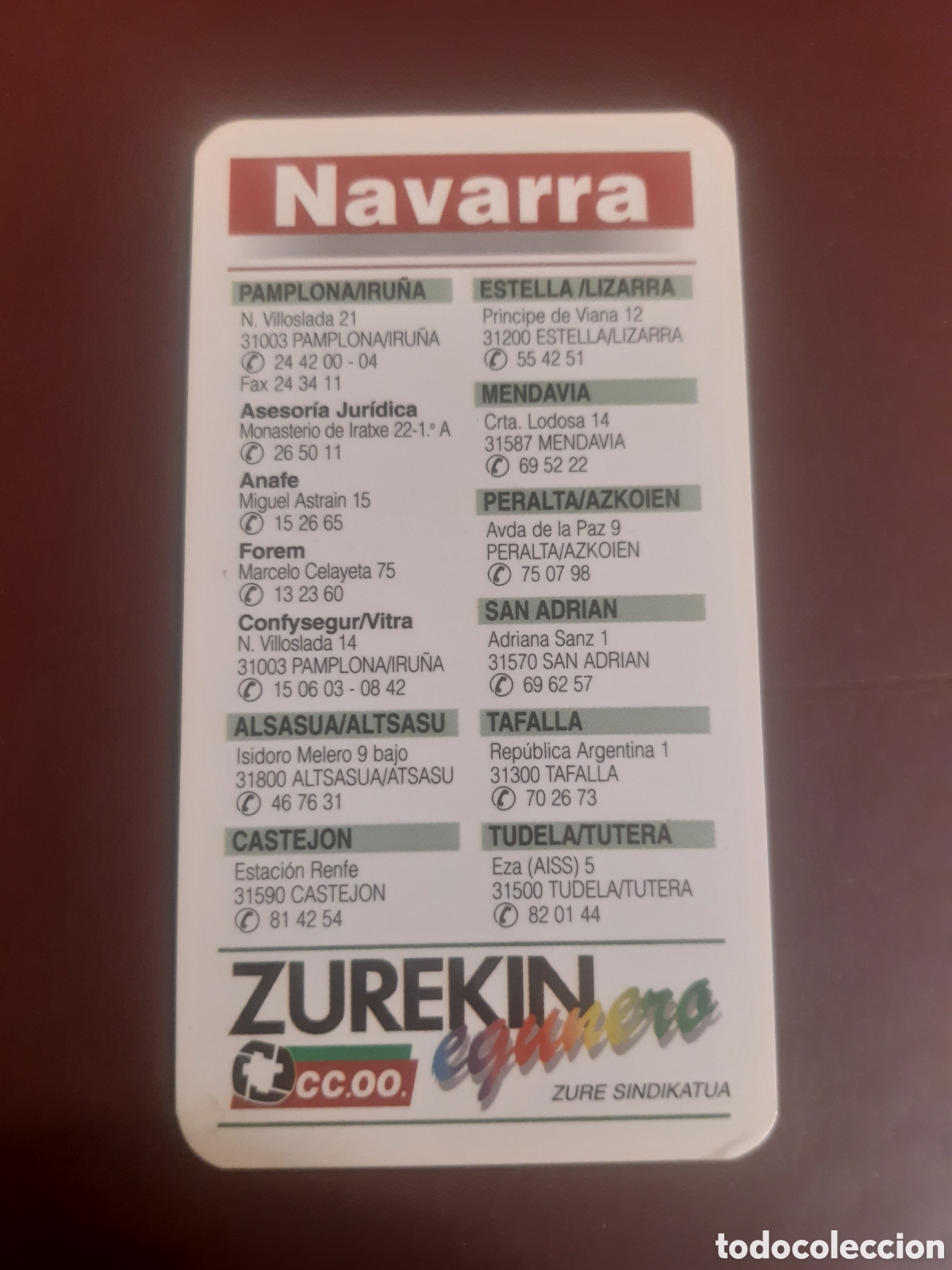 Coleccionismo calendarios: Calendario CCOO Navarra 1997