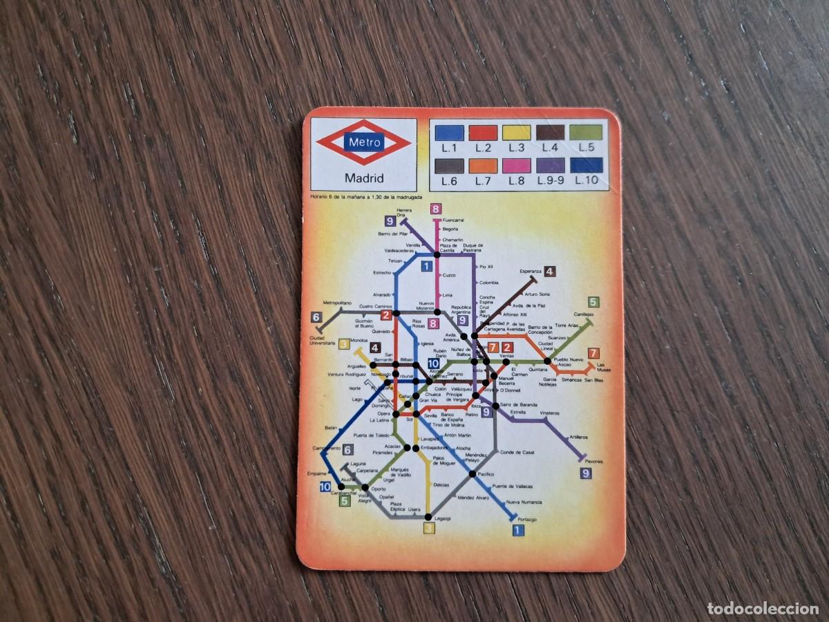 Coleccionismo calendarios: calendario de serie WCB n&ordm; 374, plano de metro de Madrid, a&ntilde;o 1994.