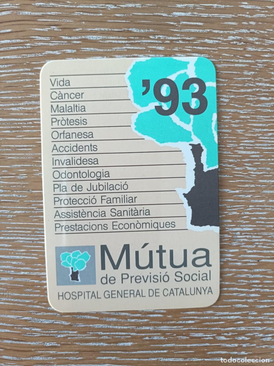 Collectables Calendars: CALENDARIO BOLSILLO - A&Ntilde;O 1993 - MUTUA PRESI&Oacute; SOCIAL HOSPITAL GENERAL CATALUNYA SEGUROS