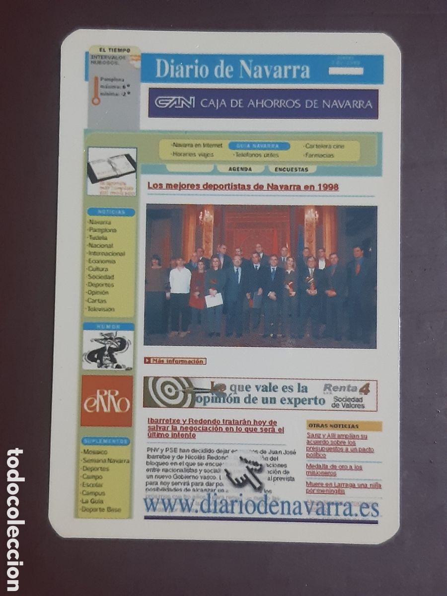 Coleccionismo calendarios: Calendario Diario de Navarra 1999