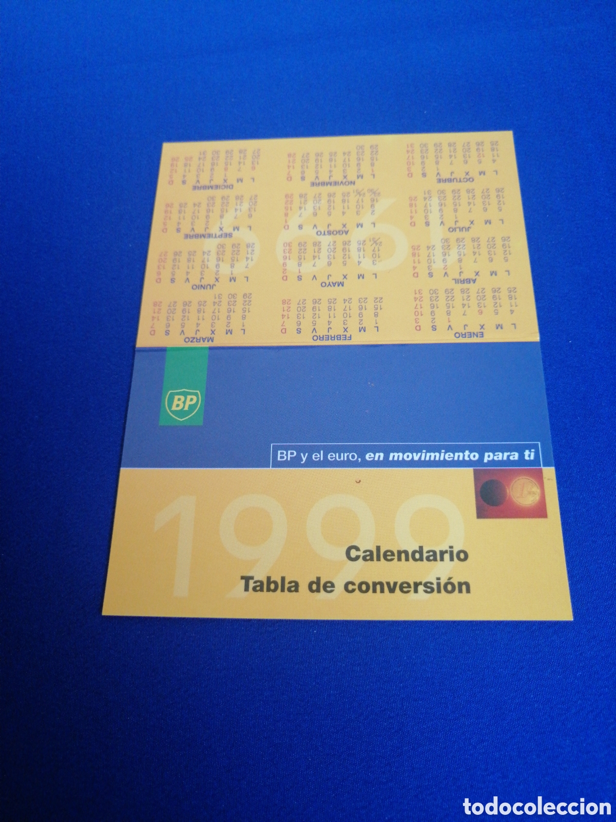 Coleccionismo calendarios: BRITISH PETROLEUM BP CALENDARIO TABLA DE CONVERSION A&Ntilde;O 1999 CALENDARIO