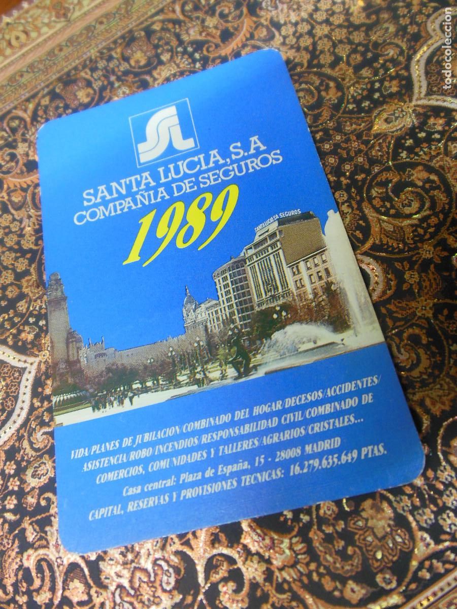 Coleccionismo calendarios: 1989 SANTA LUCIA S. A. COMPA&Ntilde;IA DE SEGUROS - CALENDARIO DE FOURNIER
