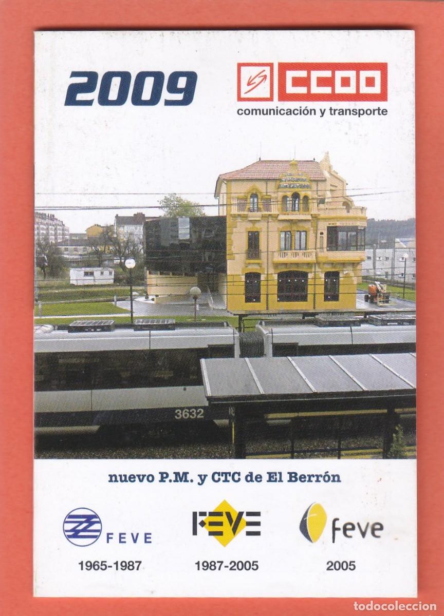 Coleccionismo calendarios: CALENDARIO 2009 - SINDICATO CCOO / CC.OO. COMUNICACION Y TRANSPORTE SECTOR FERROVIARIO - TRIPTICO