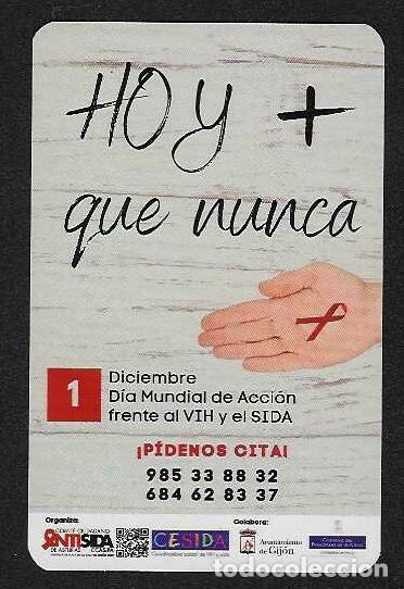 Sammeln von Kalendern: CALENDARIO DE BOLSILLO A&Ntilde;O 2021 SIDA - COMIT&Eacute; CIUDADANO ANTISIDA DE ASTURIAS - VER FOTO REVERSO