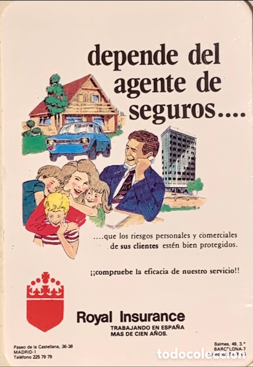 Coleccionismo calendarios: Calendario de bolsillo. ROYAL INSURANCE. 1981.