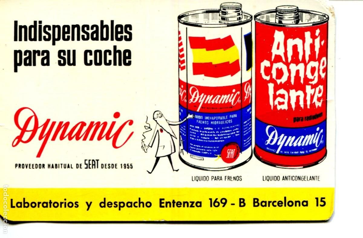 Collectables Calendars: Calendario a&ntilde;o 1965 de bolsillo - Dynamic; proveedor de SEAT