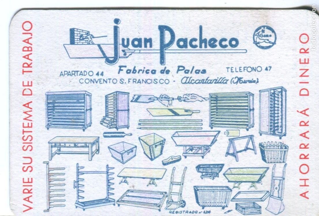 Coleccionismo calendarios: Juan Pacheco. F&aacute;brica de palas. Alcantarilla (Murcia) Calendario 1963