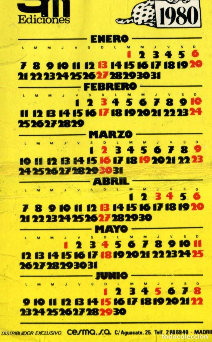 Coleccionismo calendarios: Calendario bolsillo editorial ediciones SM A&ntilde;o 1980.