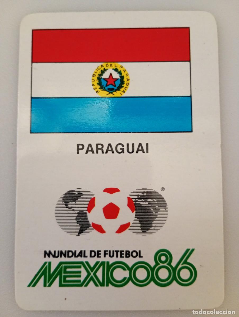 Collectionnisme Calendriers: Calendario Portugal 1986 F&uacute;tbol M&eacute;xico 86 Bandera Paraguay