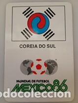 Collectionnisme Calendriers: Calendario Portugal 1986 F&uacute;tbol M&eacute;xico 86 Bandera Corea del Sur