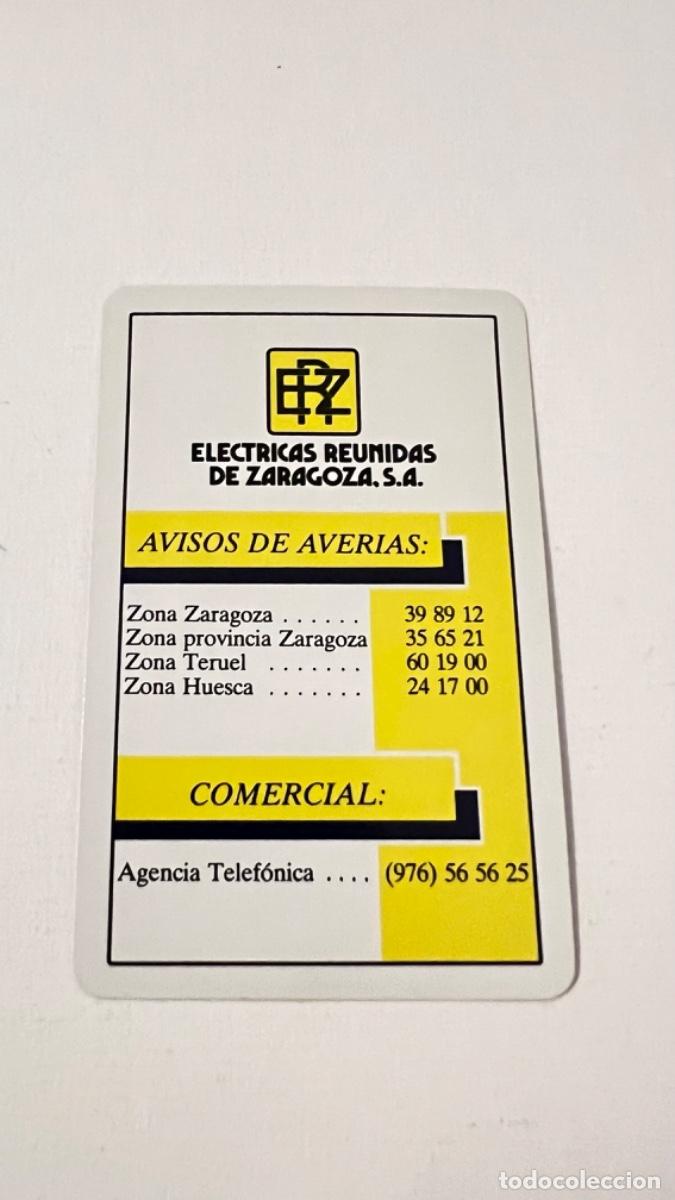 Sammeln von Kalendern: Calendario de bolsillo NAIPES FOURNIER 1988 EL&Eacute;CTRICAS REUNIDAS DE ZARAGOZA