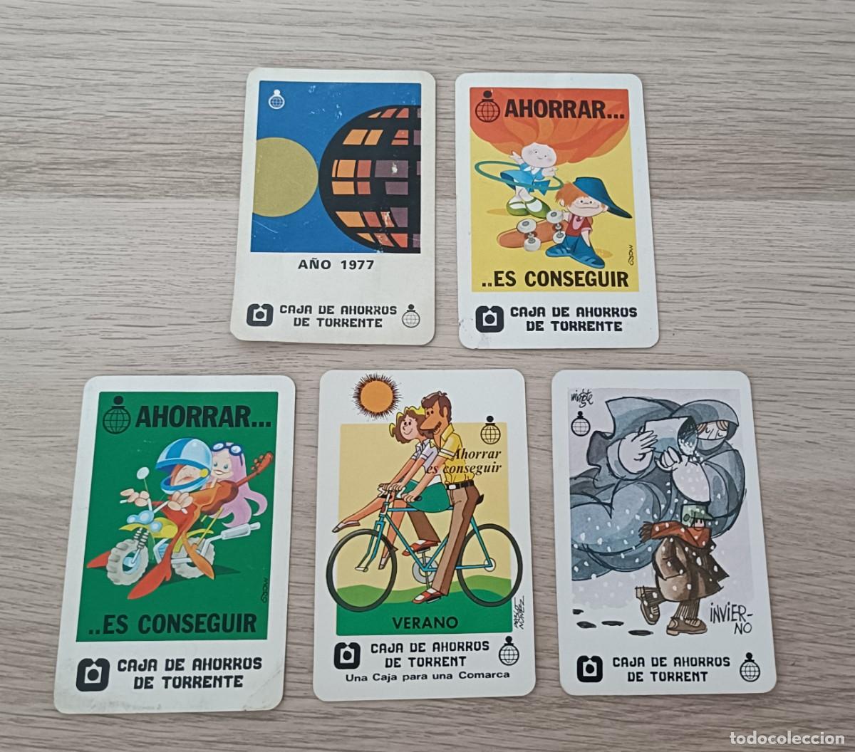 Sammeln von Kalendern: Lote 5 Calendario FOURNIER, Caja de Ahorros de Torrente Torrent 1977 1980 1983 1985
