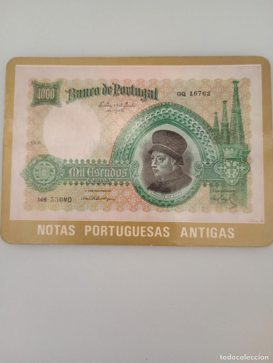 Coleccionismo calendarios: Calendario Portugal 1985 Billetes 1000 Escudos