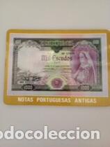 Coleccionismo calendarios: Calendario Portugal 1985 Billetes 1000 Escudos