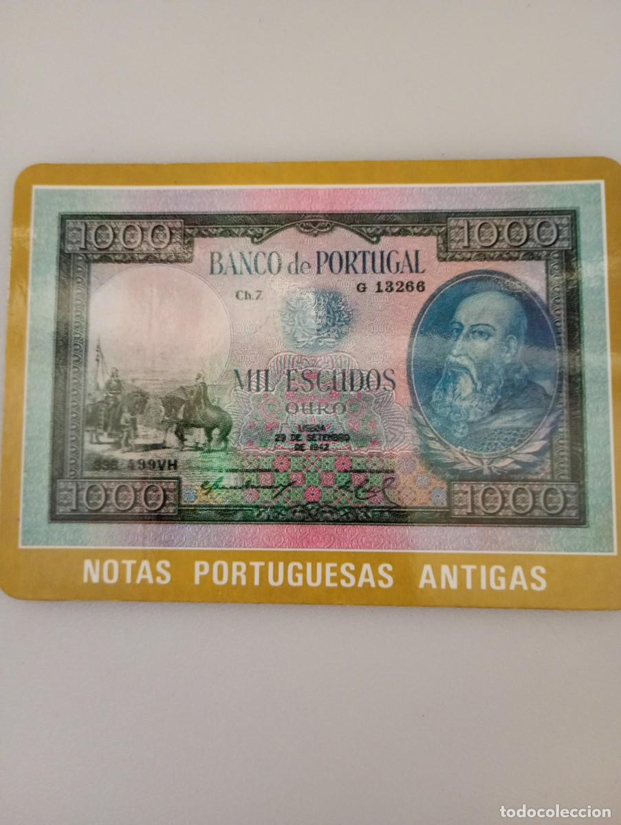 Coleccionismo calendarios: Calendario Portugal 1985 Billetes 1000 Escudos