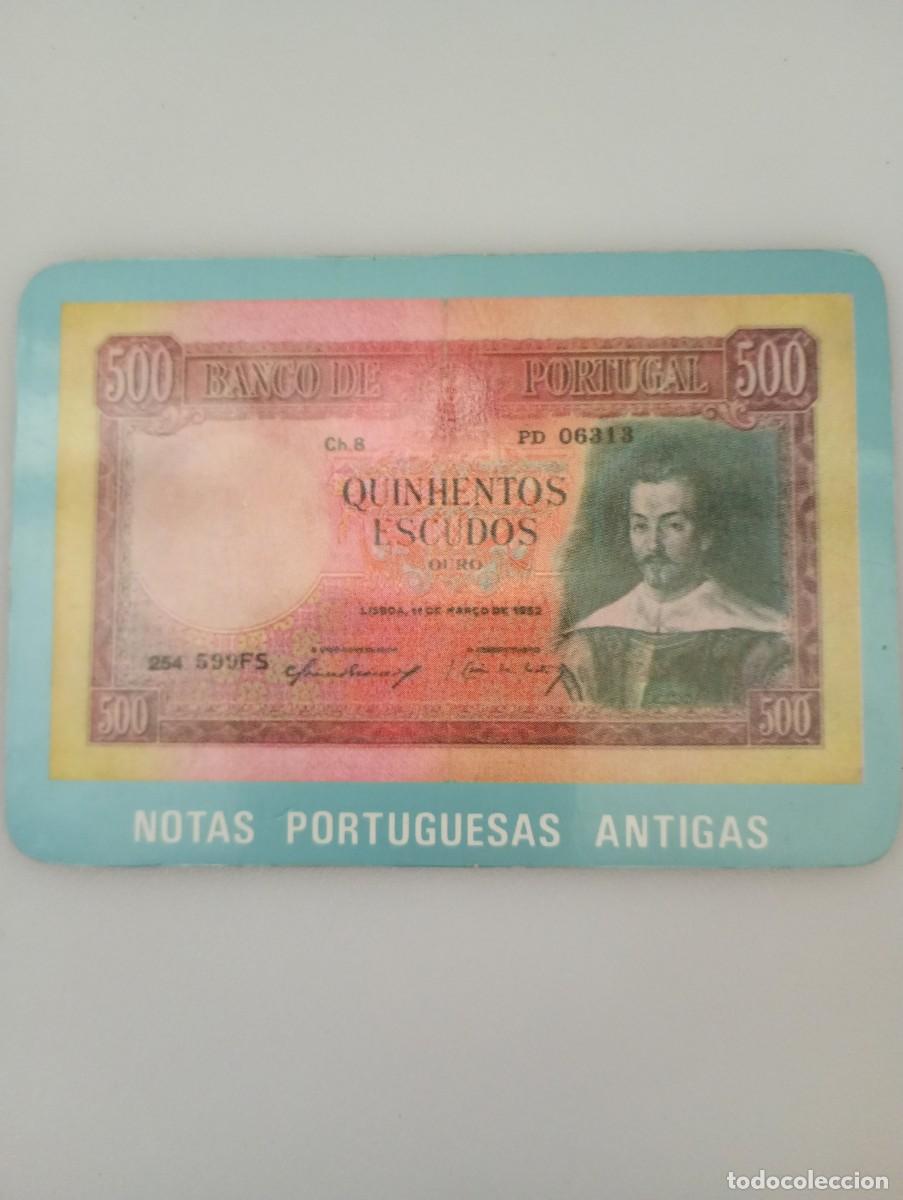 Coleccionismo calendarios: Calendario Portugal 1985 Billetes 500 Escudos