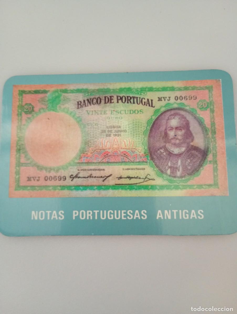 Coleccionismo calendarios: Calendario Portugal 1985 Billetes 20 Escudos