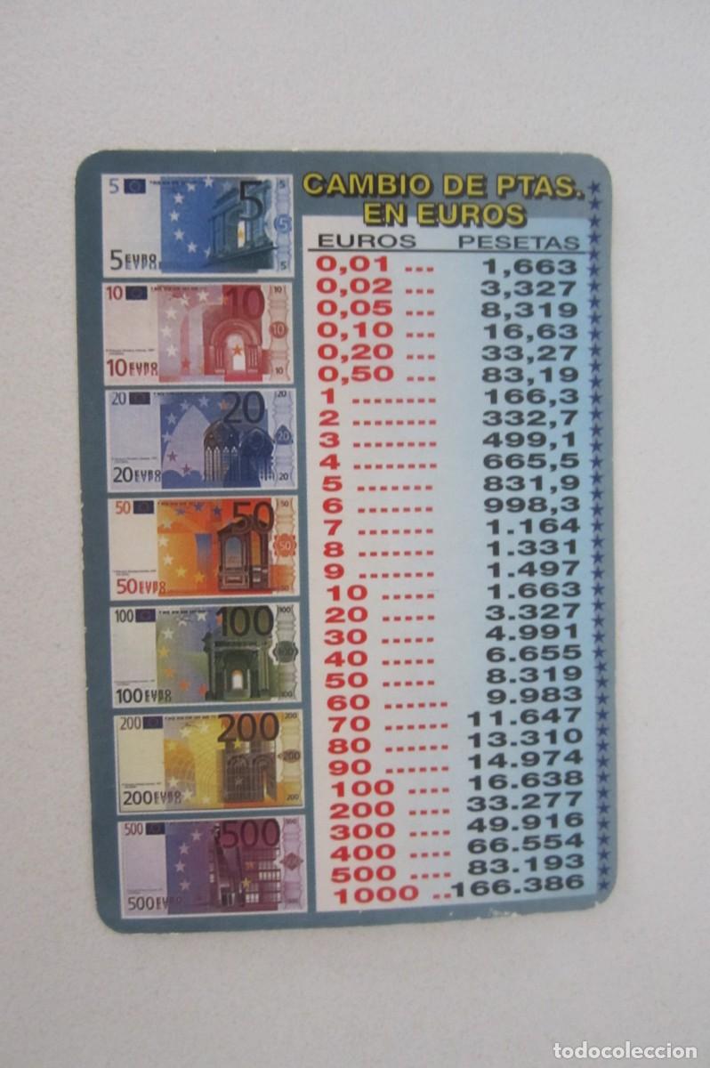 Coleccionismo calendarios: Calendario Cambio e Ptas. en Euros 2001