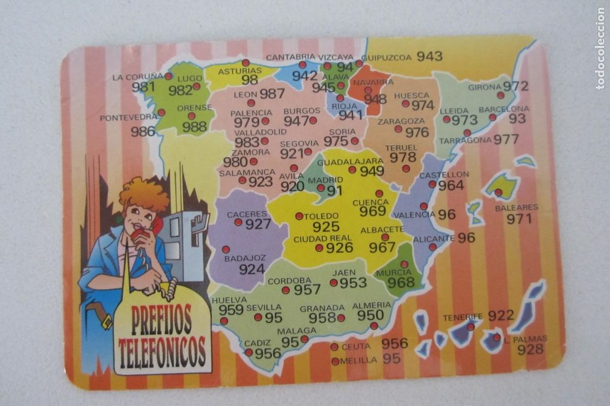 Coleccionismo calendarios: Calendario Prefijos Nacionales 1999