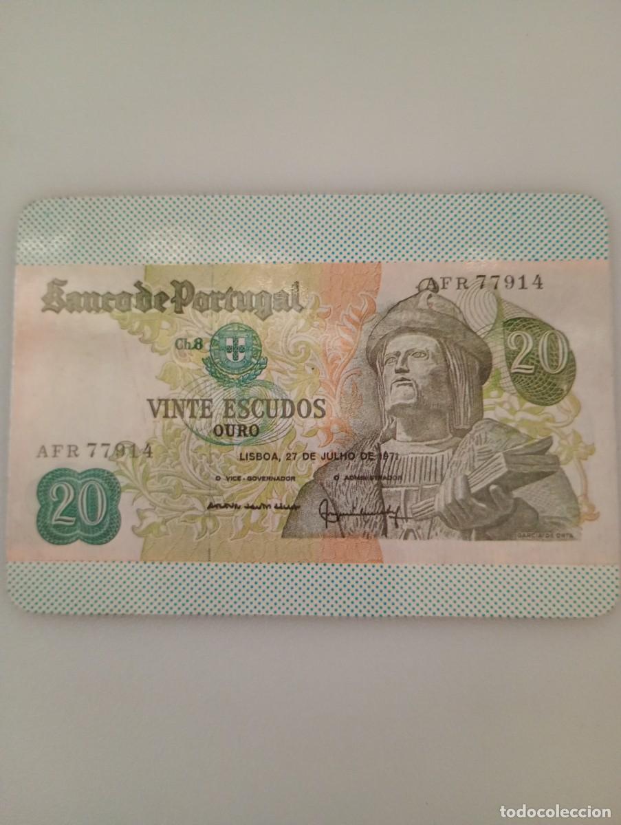 Coleccionismo calendarios: Calendario Portugal 1985 Billetes 20 Escudos