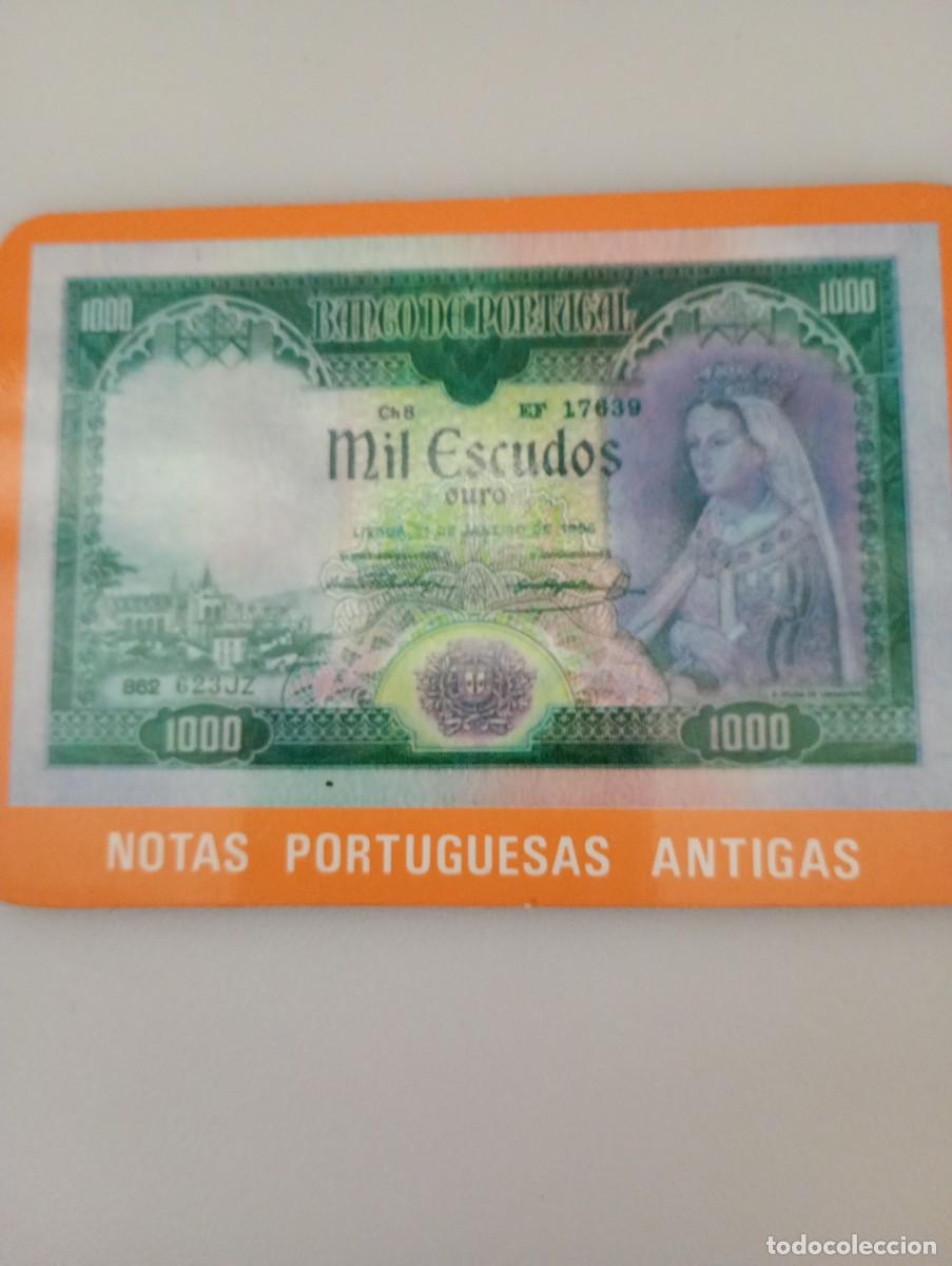 Coleccionismo calendarios: Calendario Portugal 1987 Billetes 1000 Escudos