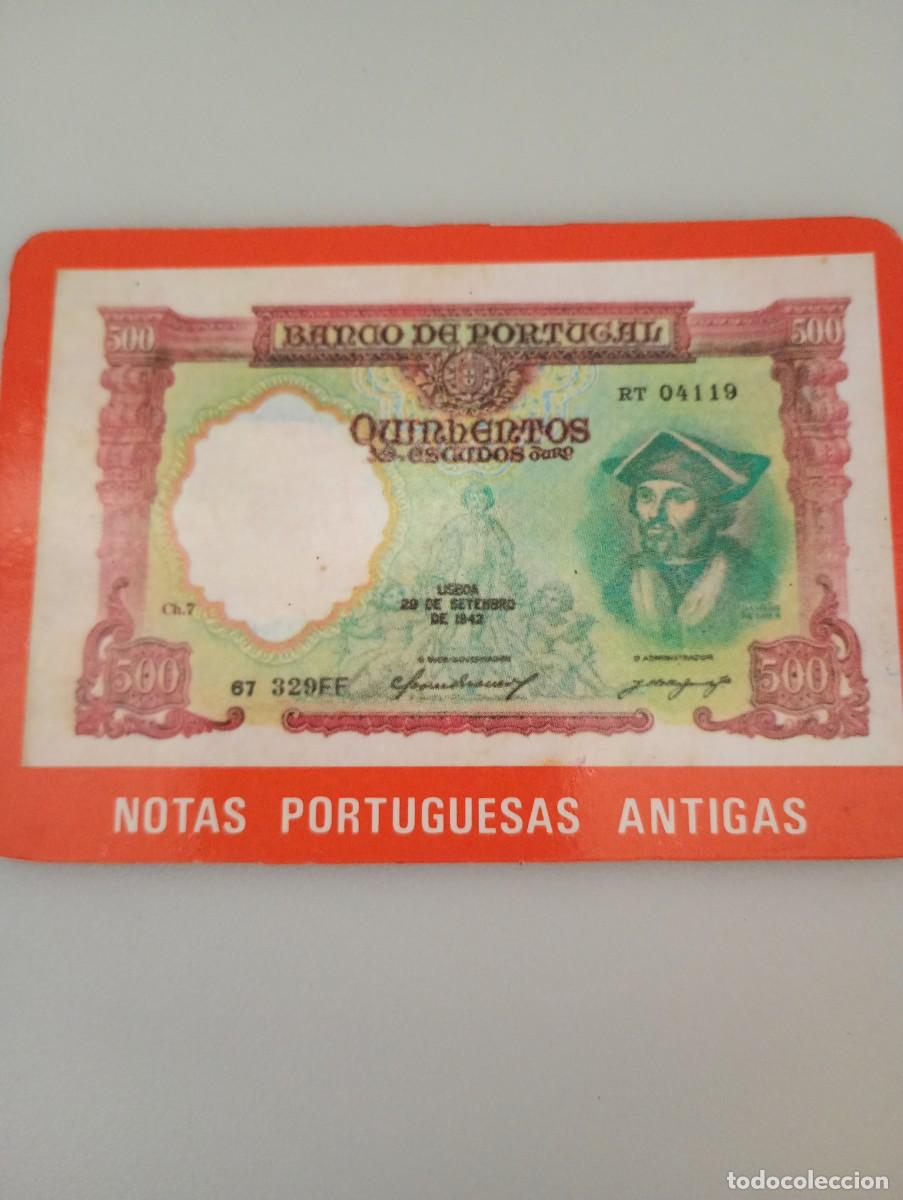 Coleccionismo calendarios: Calendario Portugal 1987 Billetes 500 Escudos