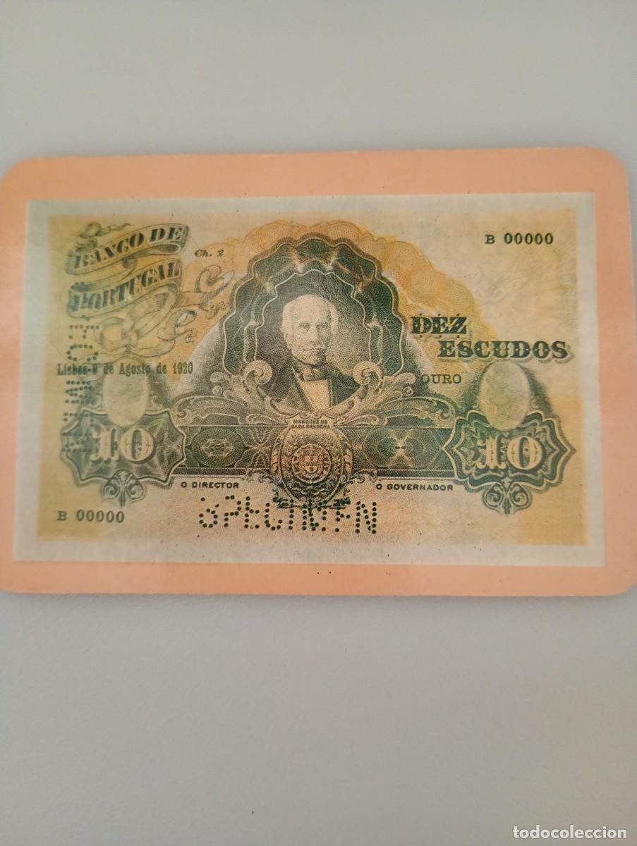 Coleccionismo calendarios: Calendario Portugal 1991 Billetes 10 Escudos