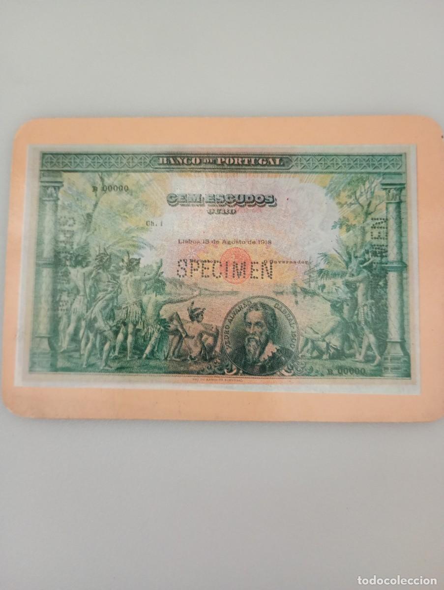 Coleccionismo calendarios: Calendario Portugal 1991 Billetes 100 Escudos