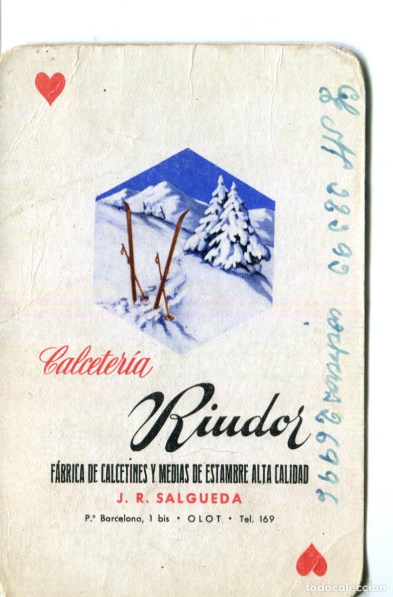 Coleccionismo calendarios: Calendario tipo fournier 1960. Calceteria Riudor. F&aacute;brica de calcetines y media. Salgueda. Olot.