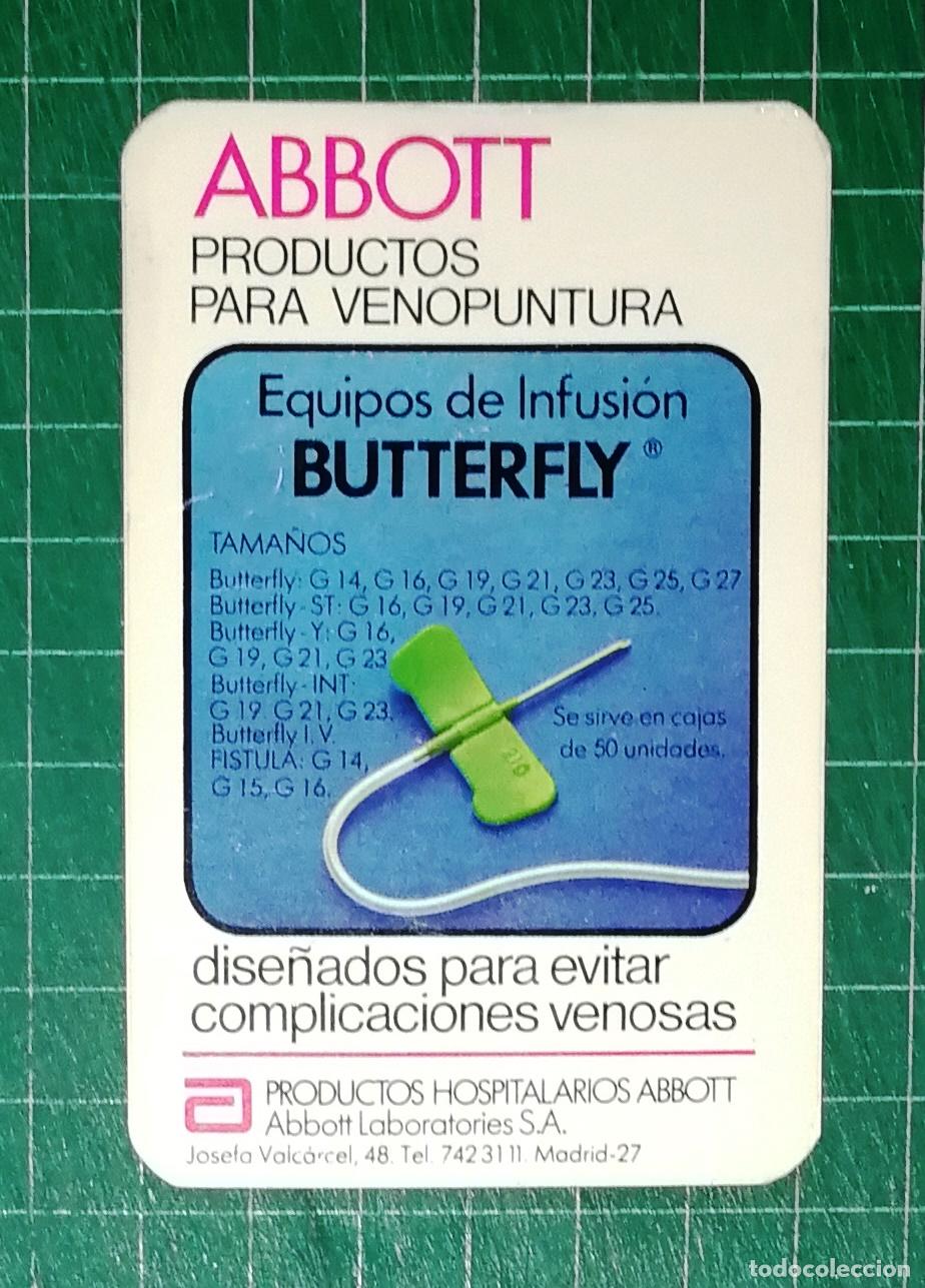 Coleccionismo calendarios: CALENDARIO BOLSILLO, ALMANAQUE. PRODUCTOS HOSPITALARIOS ABBOTT LABORATORIES. VENOPUNTURA. BUTTERFLY