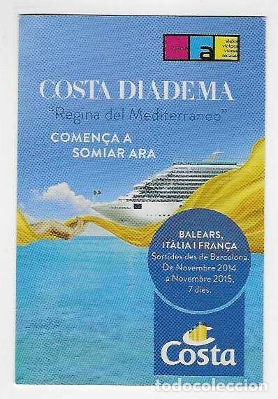 Coleccionismo calendarios: CALENDARIO DE BOLSILLO A&Ntilde;O 2015 BARCO - CRUCEROS COSTA - AGENCIA DE VIAJES - VER FOTO REVERSO