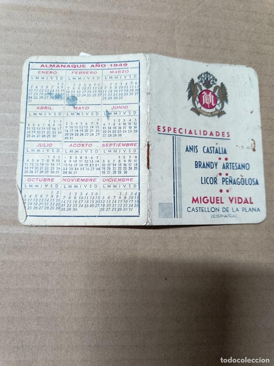 Coleccionismo calendarios: ANTIGUA LIBRETA ALMANAQUE PUBLICIDAD DESTILERIA VIDAL, ANIS BRANDY LICOR 1949 CASTELLON VALENCIA P25