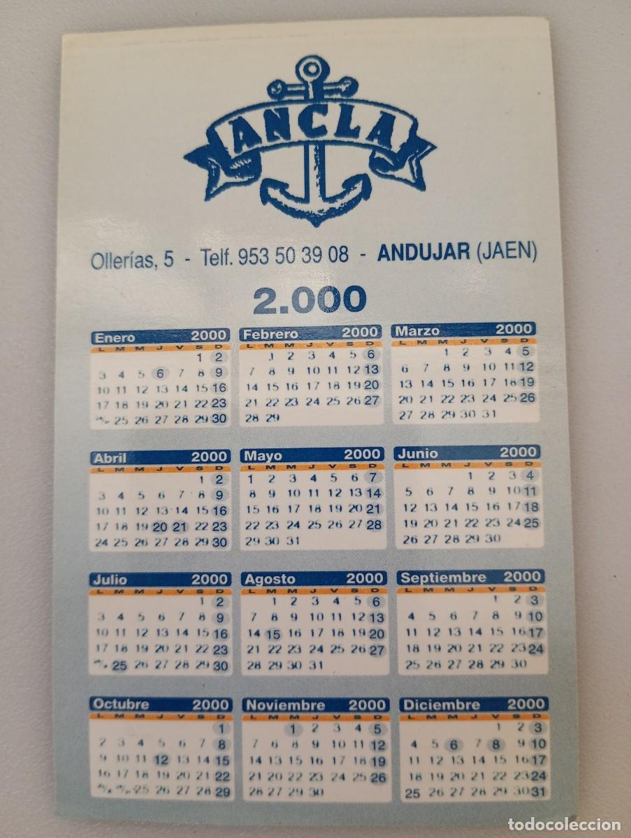 Coleccionismo calendarios: Calendario 2000 Publicidad Ancla Bar Andujar