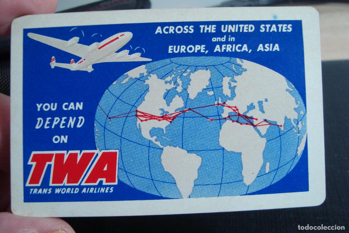 Coleccionismo calendarios: ANTIGUO CALENDARIO AEROLINEA. VINTAGE POCKET CALENDAR TWA TRANS WORLD AIRLINES CIRCA 1951.