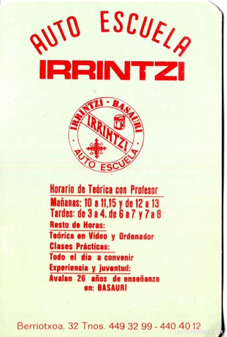 Coleccionismo calendarios: CALENDARIO PUBLICIDAD AUTOESCUELA IRRINTZI A&Ntilde;O 1988 COCHE AUTOMOVIL