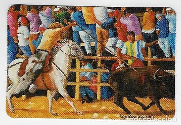 Coleccionismo calendarios: CALENDARIO DE BOLSILLO DE COLOMBIA A&Ntilde;O 2002 TOROS - PINTURA - SIN PUBLICIDAD - VER FOTO REVERSO