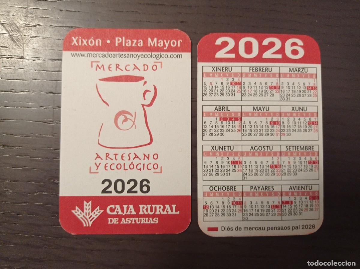 Coleccionismo calendarios: CALENDARIO PUBLICITARIO. CAJA RURAL DE ASTURIAS. MERCADO ARTESANO Y ECOL&Oacute;GICO. XIXON - PLAZA MAYOR