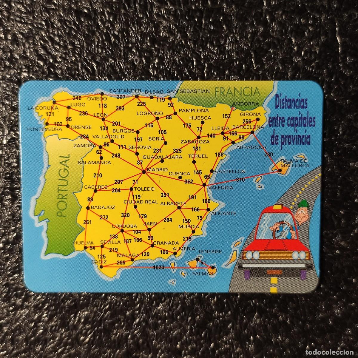 Coleccionismo calendarios: CALENDARIO . MAPA DE ESPA&Ntilde;A . DISTANCIA ENTRE CAPITALES DE PROVINCIAS 1998 ** BAR D0&Ntilde;ANA ** T2
